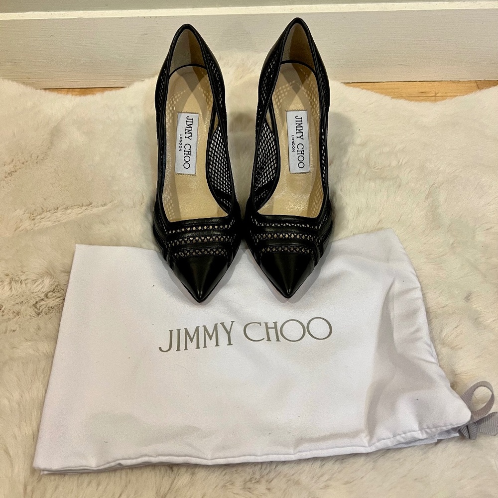 Jimmy Choo Hettie 100 Black Pumps